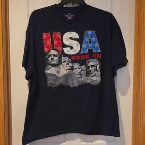Faded Glory Men's Navy USA Rock On T-Shirt